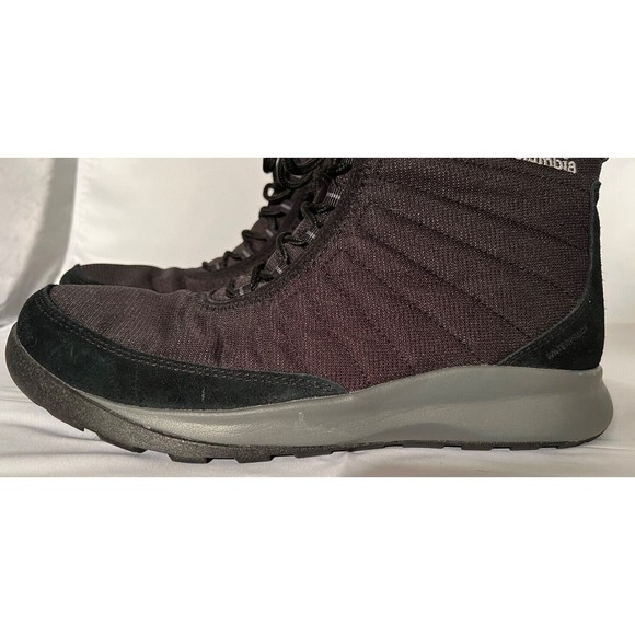 Columbia Boots Women Sz US 9 Nikiski Snow Black Leather BL0837 Round Toe Lace Up - Picture 4 of 11